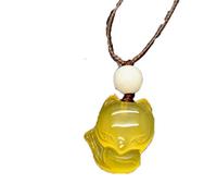 HQHYGM Charm jewelry Natural Chalcedony Fox Clavicle Chain Female Wild Short Necklace Chain Neck Jewelry Taohuayun Accessories Pendant