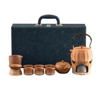HQHYGM DFSHGDF1209一Chinese boiler to cook tea 围炉煮茶柴烧粗陶茶具套装 Gongfu Tea Set, 功夫茶杯家用提梁壶泡茶中式办公室会客