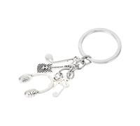 HQHYGM Guitar Keychain Music Lover Decorative Metal Chain Musical Instrument Pendant Key Ring for Backpack