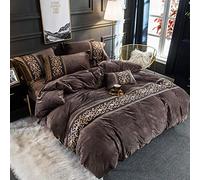 HQHYGM GUOJM Bedding 4 piece comforter,thick and Warm crystal velvet four-piece velvet bedding-gray_1.5-1.8 meters