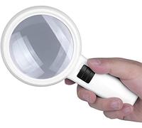 HQHYGM Hand-held Reading Magnifier, 30X Magnification with Lights for Seniors - Clear and Distorted- View