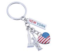 HQHYGM Handbag Charms I Love New York Statue of Liberty Keychain United States Flag Ring for National Day Backpack Home Car Key Decoration (1pc) Souvenirs Keychains