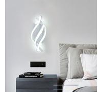 HQHYGM Indoor Linear Wall Light with Remote Control Wall 2700K-6500K Dimmable Wall Lamp Spiral Acrylic Creative Decoration for Bedroom Living Room (White)