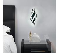 HQHYGM Indoor Linear Wall Light with Remote Control Wall 2700K-6500K Dimmable Wall Lamp Spiral Acrylic Creative Decoration for Bedroom Living Room (Black)