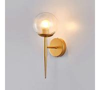 HQHYGM Iron Wall Light Metal Nail-shaped Long Arm Lamp Body Globe-shaped Transparent Glass Lampshade Sal Mouth and Creative Sconces Lights for Bedroom