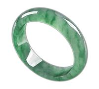 HQHYGM Jade Bangle Bracelets For Women, Jewelry Natural Jadeite Green Agate Bracelet Widened Thickened Round Bangle Bracelet For Women And Girl Gift (Color : Green, Size : 53mm)
