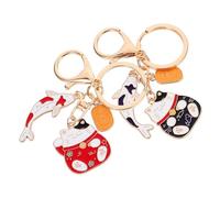 HQHYGM Keychain Cat Keychain with Fish Japanese Cat Wealth Fortune for Financial Success for Abundance Zinc
