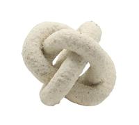 HQHYGM Lukitas 3-Link Resin Knot Ornament, Chain Link Decor, Geometric Knot Statue with Sandstone Finish, Coffee Table Decortive for Home Modern Shelf Decortion, Beige L4.5''