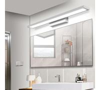 HQHYGM Mirror Front Wall Light Indoor Bathroom Waterproof Wall Lamp Vanity Wall Decorative Wall Long Aluminium for Dartboard Photo Mirror (Silvery-White Light 40cm)