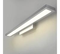 HQHYGM Mirror Front Wall Light Indoor Bathroom Waterproof Wall Lamp Vanity Wall Decorative Wall Long Aluminium for Dartboard Photo Mirror (Silvery-Warm Light 40cm)