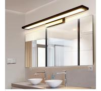 HQHYGM Mirror Front Wall Light Indoor Bathroom Waterproof Wall Lamp Vanity Wall Decorative Wall Long Aluminium for Dartboard Photo Mirror (Black-Warm Light 90cm)