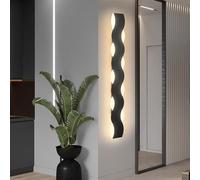 HQHYGM Mondern Minimalist Interior Wall Lamp Dimmable Indoor Long Wall Light with Remote Control Linear Wall Black Corridor Wall Staiss Living Room Courtyard