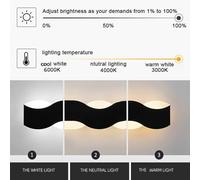 HQHYGM Mondern Minimalist Interior Wall Lamp Dimmable Indoor Long Wall Light with Remote Control Linear Wall Black Corridor Wall Staiss Living Room Courtyard