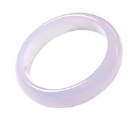 HQHYGM Natural Agate Jade Bangle Bracelet White Color Ladies Jade Bangles, Ladies Bracelets, White Chalcedony Jade Bracelets, Exquisite White Agate Female Jade Bracelets (Color : White, Size : 60mm)