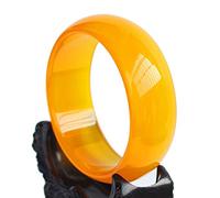 HQHYGM Natural Brazilian Agate Yellow Chalcedony Jade Bangle 5A Widened and Thickened Women'S Bracelet Jewelry