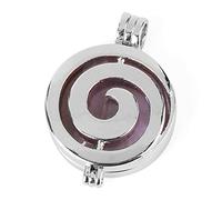 HQHYGM Necklace Reiki Natural Stone Spiral Locket Pendants Aromatherapy Essential Oil Diffuser Necklaces Crystal ing Jewelry Gifts (Size : Amethyst)