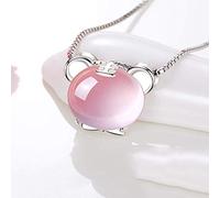 HQHYGM Necklaces for Women Girls Constellation Necklace Year Of The Tiger Clavicle Chain Pink Crystal Pendant Necklace Jewelry, Birthday Gifts For Women, 18" Choker Necklaces Household