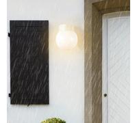 HQHYGM Outdoor Wall Light Waterproof IP65 Black/White Wall 20W Spherical Acrylic Wall Lamp Geometric Outdoor/Indoor Decorative for Garage Garden Terrace (Warm Light White)