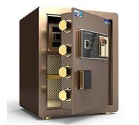 HQHYGM Security Fingerprint Household Small into The Wall Office Anti-Theft Fire Medium Small Cabinet for Home Office 38 * 32 * 45cm (Coffee)