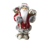 HQHYGM Statue Standing Christmas Cute Figure Toys Decorations Santa Figurine Doll for Table Home Living Room, red and grey
