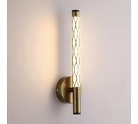 HQHYGM Strip Bedside Minimalist Lamp Gold Creative Lights for Bedroom Living Room Entrance 4W Indoor Long Tube Wall Light (H: 30cm)