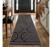 HQHYGM Tangsoo Easy Jute Rug 2x6 Washable Kitchen Runner for Hallways,Black Non-Slip Thin Farmhouse Floor Carpet Modern Indoor Outdoor Runner Door Mat for Porch Laundry Bedroom Entryway