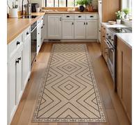HQHYGM Tangsoo Easy Jute Rug 2x6 Washable Runner Rug for Hallways,Neutral Geometric Ultra Thin Indoor Carpet Runner Farmhouse Long Rnner Mat for Kitchen Entryway Laundry