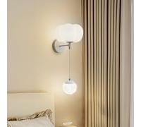 HQHYGM Wall Indoor Wall Light Adjustable Length Wall Lamp Creatively Wall Nordic Decorative White Iron for Corridor Bedroom Living Room (A White Light)