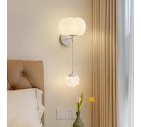 HQHYGM Wall Indoor Wall Light Adjustable Length Wall Lamp Creatively Wall Nordic Decorative White Iron for Corridor Bedroom Living Room (A Warm Light)