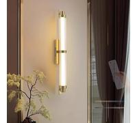HQHYGM Wall Lamp Indoor with Remote Control Wall Light 2700K-6500K Dimmable Wall Long Strip Decorative Wall Stainless Steel for Bedroom Hallway Living Room (Copper 70cm)