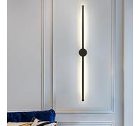 HQHYGM Wall Light Indoor Decorative Wall Lamp 350° Rotation Wall Long Strip Wall Black Aluminium for Bedroom Living Room Corridor (Warm Light 70cm)
