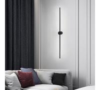 HQHYGM Wall Light Indoor Decorative Wall Lamp 350° Rotation Wall Long Strip Wall Black Aluminium for Bedroom Living Room Corridor (White Light 90cm)