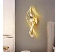 HQHYGM Wall Light Indoor with Remote Control Wall Lamp Dimming 2700K-6500K Wall Creatively Decoration Wall Acrylic Gold for Bedroom Living Room Corridor (B)