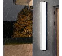 HQHYGM Wall Light Outdoor/Indoor Decorative Wall Lamp IP65 Waterproof Wall Long Strip Wall Aluminium Black for Balcony Garden Hallway (White Light 60cm)
