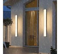 HQHYGM Wall Light Outdoor/Indoor Decorative Wall Lamp IP65 Waterproof Wall Long Strip Wall Aluminium Black for Balcony Garden Hallway (Warm Light 40cm)