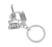 HQHYGM Western Cowboy Keychain Metal Hat and Boot Charm Horseshoe Pendant for Horse Lovers Backpack Decoration in Country Style