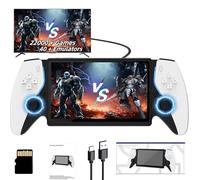 HQILRRA P5 Retro Handheld Game Console with 7" IPS Display, 64GB and 15,000+ Classic Games, Open Source Linux System, 3500mAh Battery,Screen Portable Pocket Video Player,Exquisite Gifts(White)