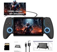 HQILRRA P5 Retro Handheld Game Console with 7" IPS Display, 64GB and 15,000+ Classic Games, Open Source Linux System, 3500mAh Battery,Screen Portable Pocket Video Player,Exquisite Gifts(Black)