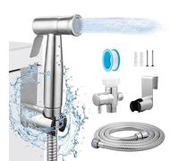 HQJUN Multifunctional Hand-held Bidet Spray, Bathroom Diaper Shower, Spray, Hose and Accessories - Bidet Hand-held Toilet Sprinkler with Dual Spray Function(Silvery)