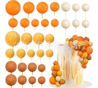 HQKJGSYX 32PCS Colorful Ball Shaped Cake Topper Happy Birthday Cake Topper Foam Balls Cupcake Cake Insert Topper for Baby Shower Birthday Party Anniversary Wedding Decoration Supplies (J)