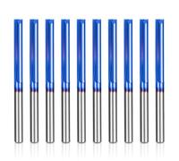 HQMaster CNC Router Bits 1/8 Router Bit Straight Router Bit 1 8 Shank Straight Flute End Mill Cutter 2-Flute Milling Cutting Tungsten Steel 22mm CEL/45mm OAL for MDF PVC Acrylic Chipboard Wood 10 Pack