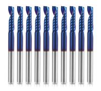HQMaster CNC Router Bits, 10 Pack Router Bit Single End Mill Set Milling Cutter Tungsten Steel Engraving Carving Tool Kit
