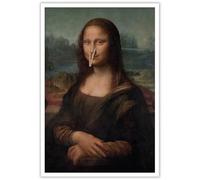 HQPCNGZ Retro Humor Lisa Amusing Pinching Nose Posters Funny Bathroom Canvas Wall Art Renaissance Female Mona Portrait Prints Painting For Home Bedroom Dorm Wall Decor 12x16in Unframed