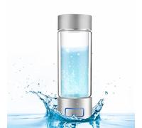 HQQMNY Hydrogen Water Bottle Hydrogen content ≥6000ppb Portable Hydrogen Water Generator with PEM & SPE Technology 400ml Portable Hydrogen Water Generator Maker, Rich Hydrogen Water Cup (Silver)
