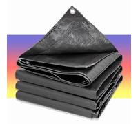 HQQMNY Tarpaulin Rain Tarpaulin with Eyelets Made of PE, 1Mx2M Black Tarpaulin Tarpaulin 0.32 mm 180 g/m², Waterproof Garden Tarpaulin Protective Tarpaulin Truck, Pool, Wood, Garden Furniture