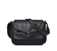 HQQN Luxury Handbags Women Bags Designer Multi-pocket Soft Leather Crossbody Bags for Women New Casual Shoulder Bags Sac A Main,Black,25cm x 12cm x 20cm