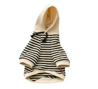 HQREA Classic Fashion Striped Dog Coats for Small Dogs Pullover Puppy Hoodie Sweatshirt French Bulldog Clothes for Female Dogs(Black,XL)