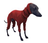 HQREA Dog Pajamas for Large Dogs Italian Greyhound Sweater Full Body Dog Coat Jumpsuit Turtleneck Elastic Dog Onesie Pullover Whippet Clothes for Spring Autumn Pet Clothing Apparel(Red,S)