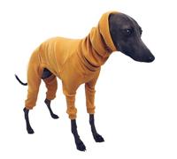 HQREA Italian Greyhound Sweater Elastic Comfortable Cold Weather Dog Coat Whippet Pajamas Jumpsuit Thin High-Neck Puppy Onesie Pullover Dog Clothes for Small Medium Large Dogs Pet Apparel(Yellow,S)