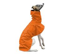 HQREA Italian Greyhound Winter Jacket Waterproof Turtleneck Full Body Whippet Clothes Adjustable Cold Weather Dog Coat with Warm Fleece Lining Pet Apparel for Medium Large Dogs(Orange,5XL)